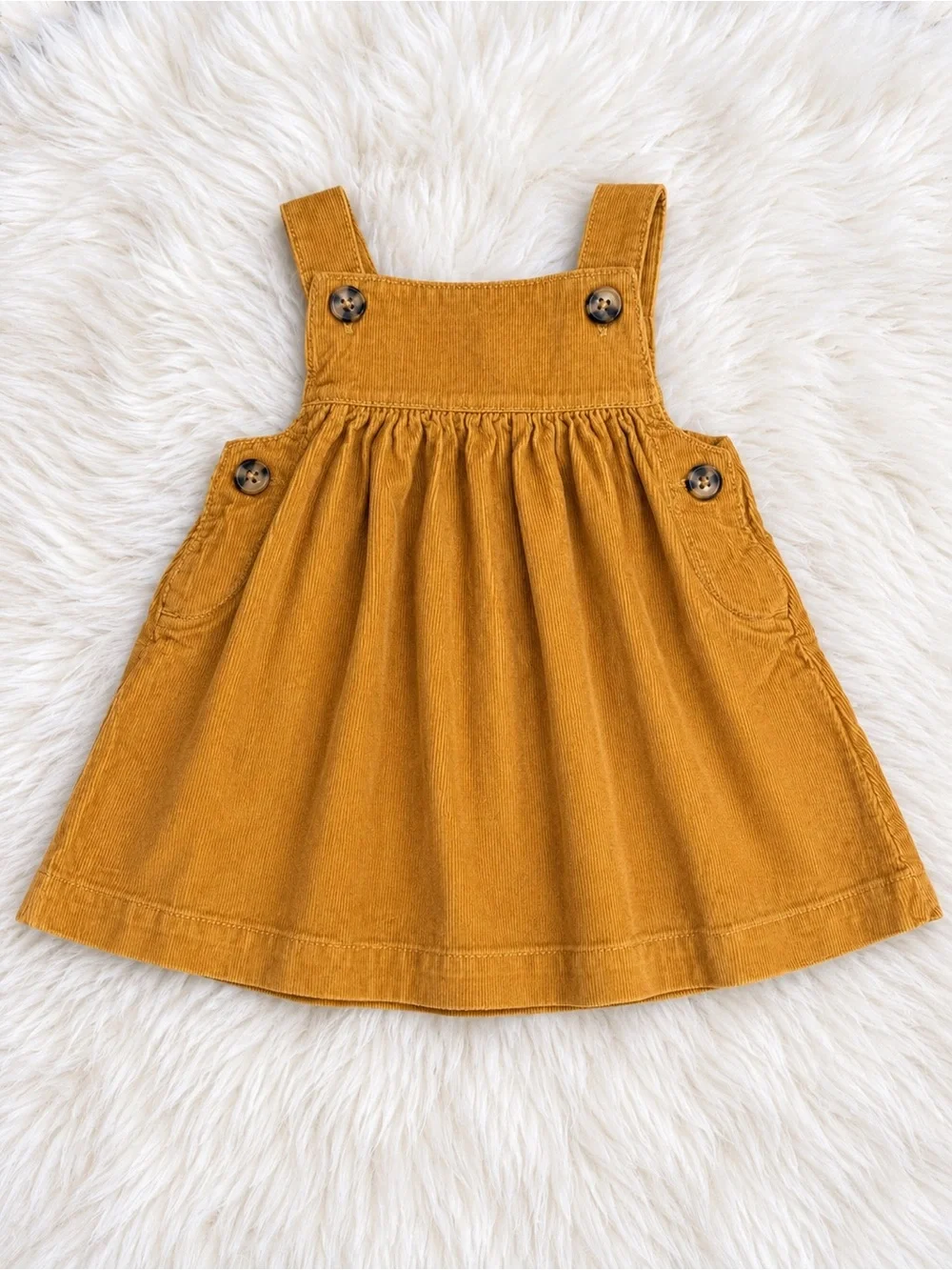 Mustard Corduroy Pinafore Dress